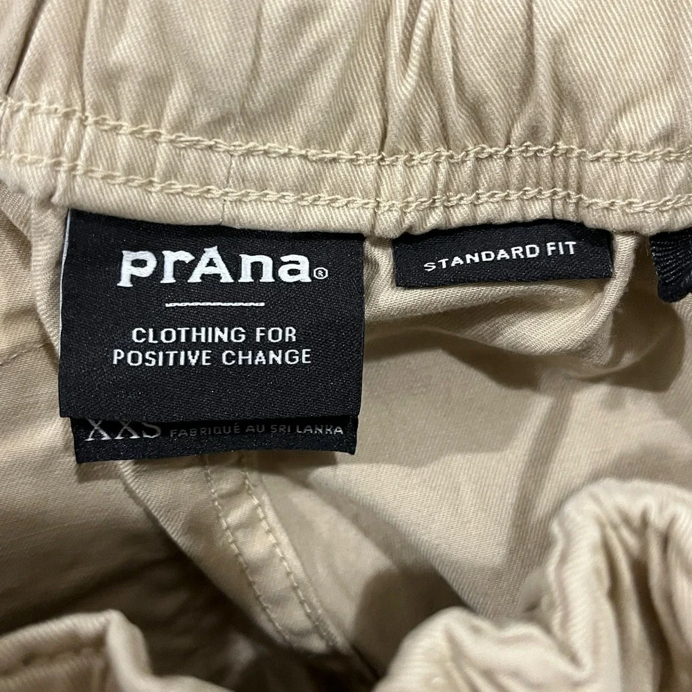 Prana Mojave Chino Shorts Mens 2XS Beige Organic Cotton Stretch Standard Fit